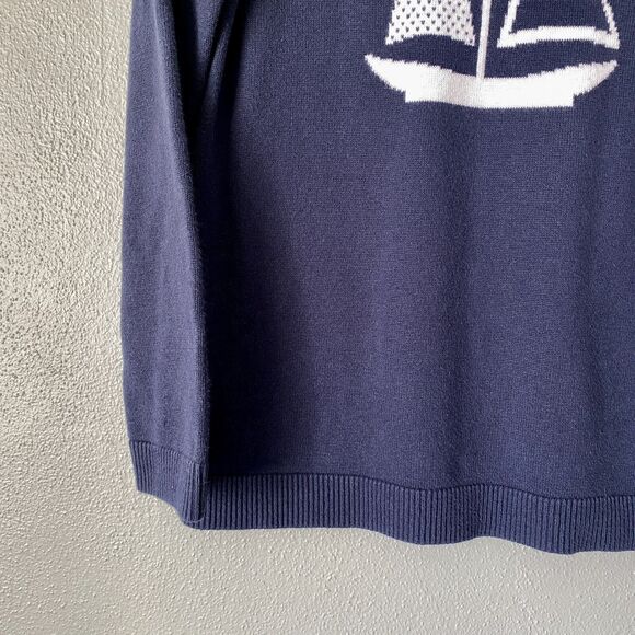 Charter Club Regatta Royale Nautical Sailboat Pullover Sweater Women's Medium - Picture 4 of 10